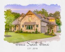 Load image into Gallery viewer, House Portrait Housewarming Gift | Celebrate Your Happy Place with a Custom Watercolor Print!