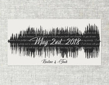 Load image into Gallery viewer, 5th Anniversary Gift, Wedding Vows Inside Sound Wave, Anniversary Gift For Her