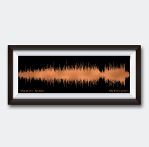 7th Anniversary Gift For Him - Copper Anniversary Gift - Soundwave Art Print - 7 Year Anniversary Copper Gift for Wife