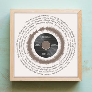 Valentine's Day Gift - Beatles "In My Life" Wall Art - Song Lyrics Wall Art - Beatles Song Lyrics