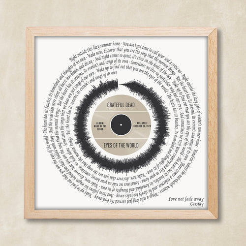 Eyes Of The World Lyrics - Grateful Dead Song Lyrics | Custom Birthday Gift For Men | Soundwave Art |  Gift For Husband