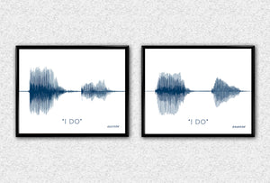 Sound Wave Art Print Wedding Vow Prints Anniversary Gift for Couples