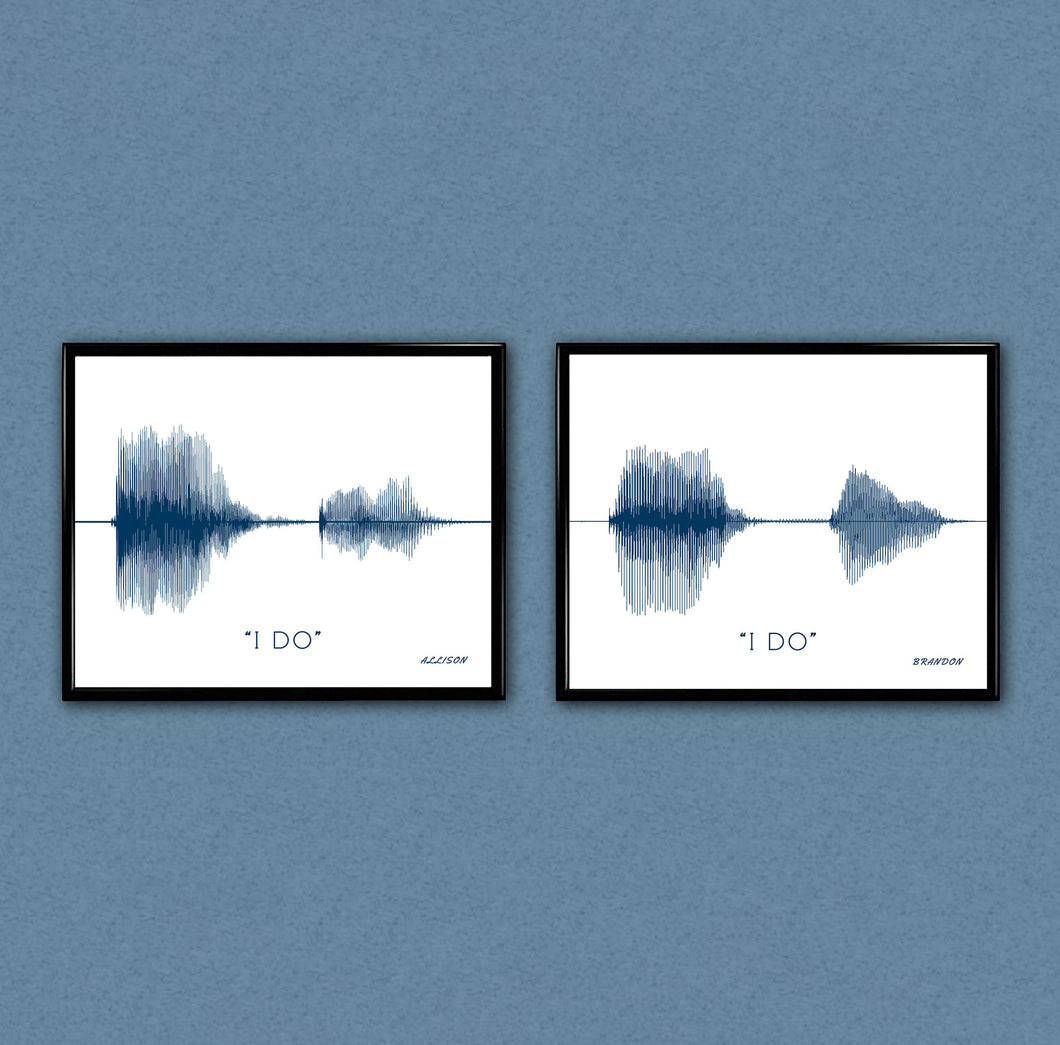 Sound Wave Art Print Wedding Vow Prints Anniversary Gift for Couples