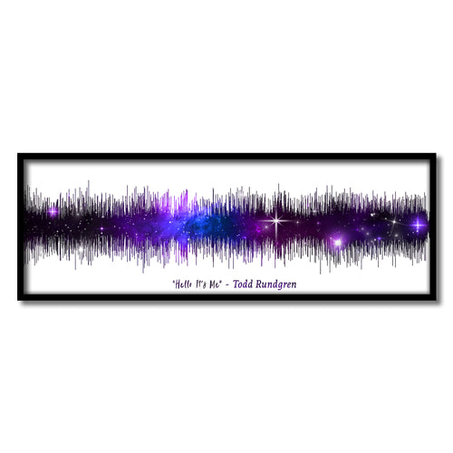 Night Sky Print Song Wave Wall Art | Music Wall Art Anniversary Gift for Couples