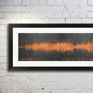 Old Town Road Song Wave Print - Custom Song Wave Gift - Old Town Road by Lil Nas X