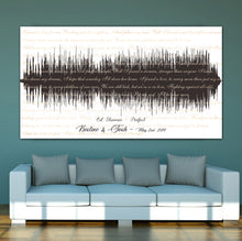 Load image into Gallery viewer, Wedding Song Lyrics Gift For Him | Wedding Song Lyrics Wall Art | First Dance Song Sound Wave