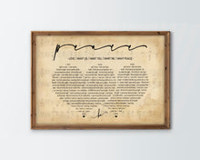 Load image into Gallery viewer, 1st Anniversary Gift for Him, Paper Anniversary Gift, Wedding Song Lyrics