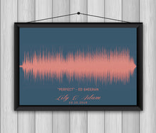 Load image into Gallery viewer, Custom Wedding Song Art, Song Sound Wave, 1st Anniversary Gift, Wedding Song Art