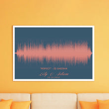 Load image into Gallery viewer, Custom Wedding Song Art, Song Sound Wave, 1st Anniversary Gift, Wedding Song Art